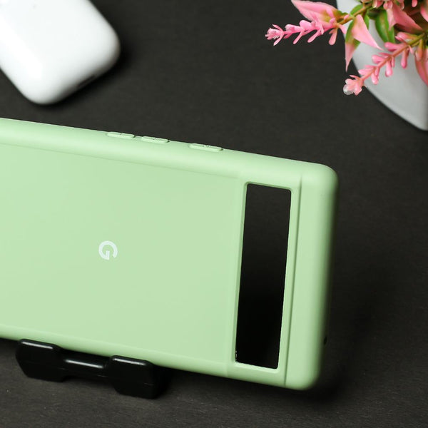 Light Green Original Silicone case for Google Pixel 7 - The Hatke