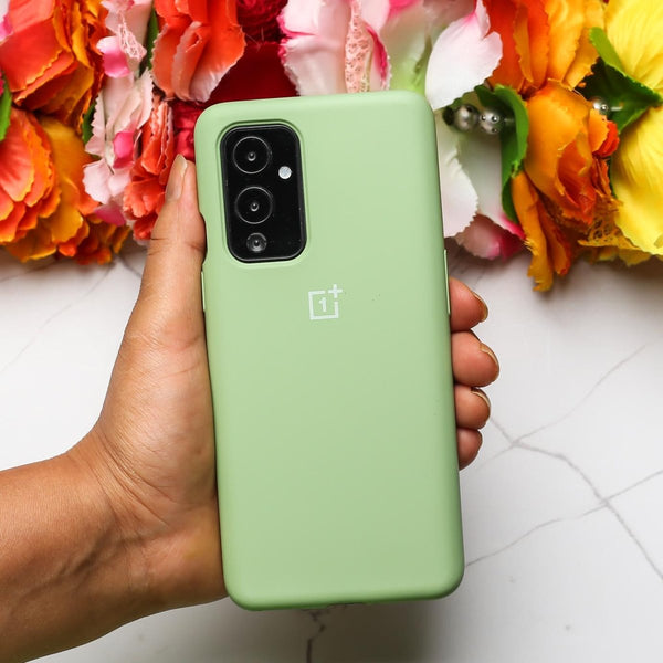 Light Green Original Silicone case for Oneplus 9 - The Hatke