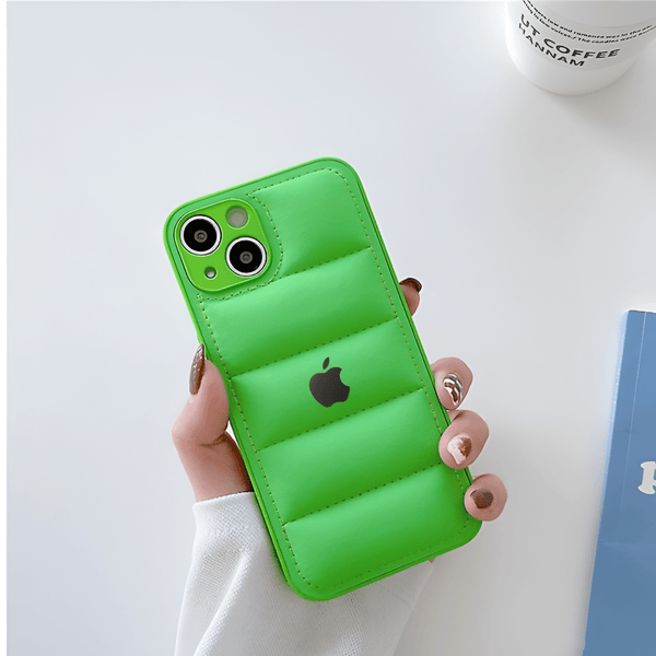Light Green Puffon silicone case for Apple iPhone 15 Plus - The Hatke