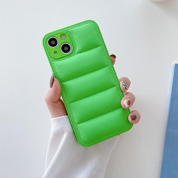 Light Green Puffon silicone case for Apple iPhone 15 Plus - The Hatke