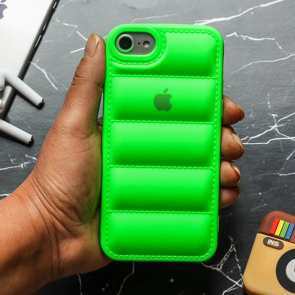 Light Green Puffon silicone case for Apple iPhone 7 - The Hatke