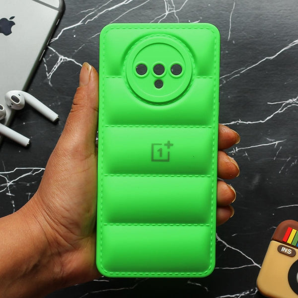Light Green Puffon silicone case for Oneplus 7t - The Hatke