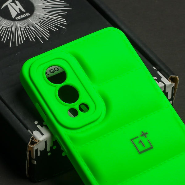 Light Green Puffon silicone case for Oneplus Nord 2 - The Hatke
