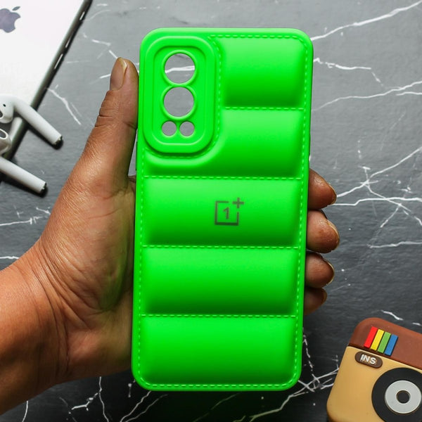 Light Green Puffon silicone case for Oneplus Nord 2 - The Hatke