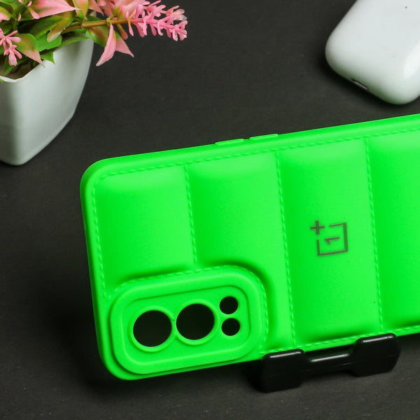 Light Green Puffon silicone case for Oneplus Nord 2 - The Hatke