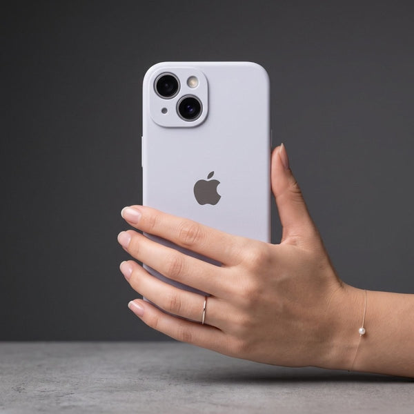 Light Grey Camera Original Silicone Case for Apple Iphone 13 - The Hatke