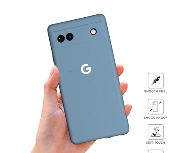 Light Grey Camera Original Silicone case for Google Pixel 6A - The Hatke