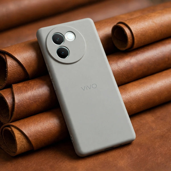 Light Grey Camera Original Silicone case for Vivo V30e - The Hatke