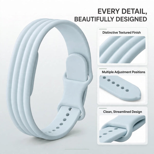 Light Grey Lining Silicone Strap For Google Fitbit Air - The Hatke