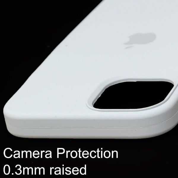 Light Grey Original Silicone case for Apple Iphone 15 Plus - The Hatke