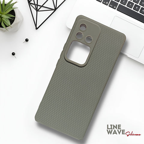 Grey Line Wave Silicone Case for Vivo V30