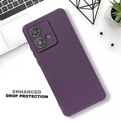 Deep Purple Line Wave Silicone Case for Motorola Edge 40 Neo