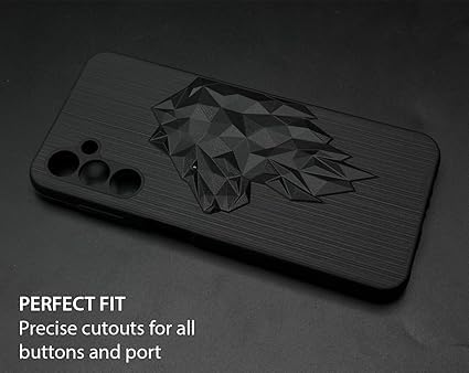 LION Engraved Silicone Case for Samsung A14 - The Hatke