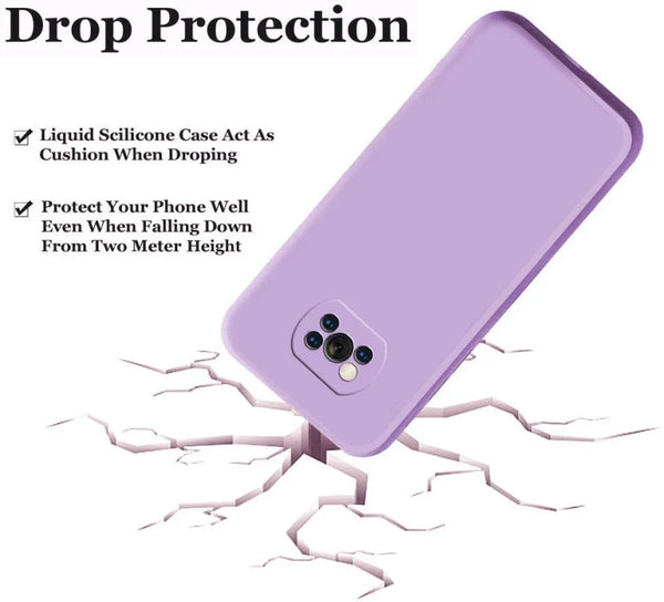 Purple Camera Original Silicone Case for Poco X3 Pro