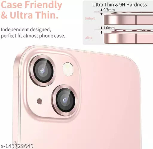 Pink Metallic camera ring lens guard for Apple iphone 15