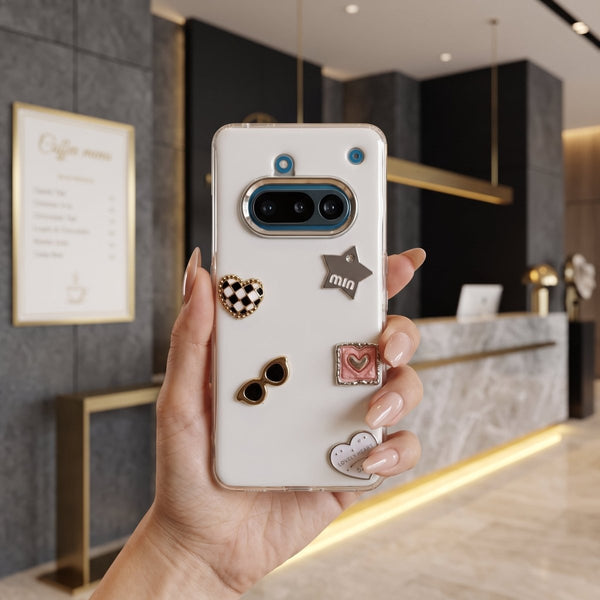 Lovely Heart (520) Silicone Hard Case for Nothing Phone 3a - The Hatke
