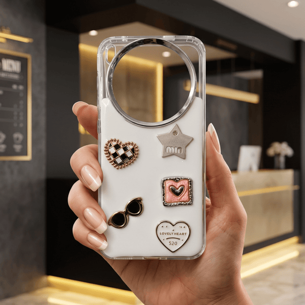 Lovely Heart (520) Silicone Hard Case for Vivo X300 - The Hatke
