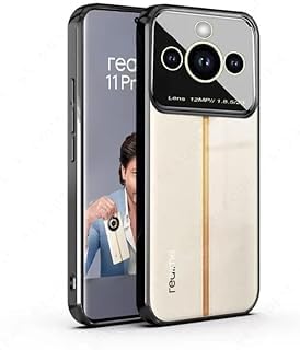 Luxury Plating Black Camera Protection Transparent Case for Realme 11 pro plus - The Hatke