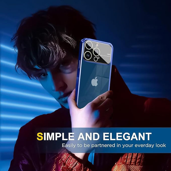 Luxury Plating Blue Camera Protection Transparent Case for Apple iphone 13 Pro - The Hatke