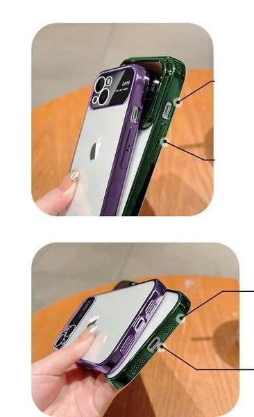 Luxury Plating Blue Camera Protection Transparent Case for Apple iphone 14 Plus - The Hatke