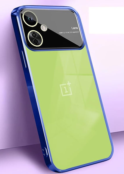 Luxury Plating Blue Camera Protection Transparent Case for Oneplus Nord CE 3 Lite - The Hatke