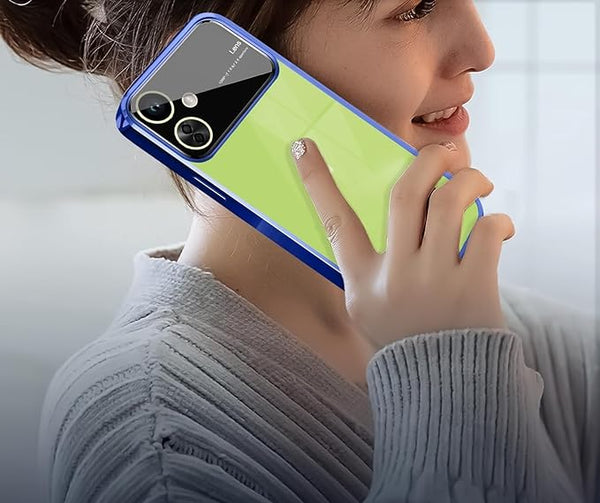 Luxury Plating Blue Camera Protection Transparent Case for Oneplus Nord CE 3 Lite - The Hatke