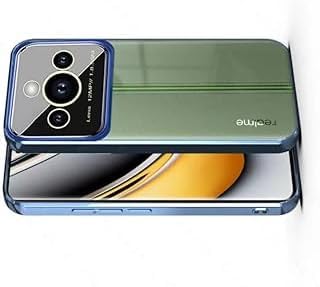 Luxury Plating Blue Camera Protection Transparent Case for Realme 11 pro - The Hatke
