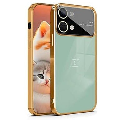 Luxury Plating Gold Camera Protection Transparent Case for Oneplus Nord 3 - The Hatke