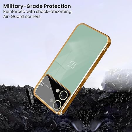 Luxury Plating Gold Camera Protection Transparent Case for Oneplus Nord 3 - The Hatke