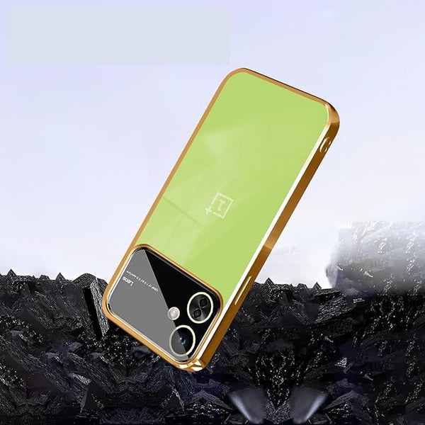 Luxury Plating Gold Camera Protection Transparent Case for Oneplus Nord CE 3 Lite - The Hatke