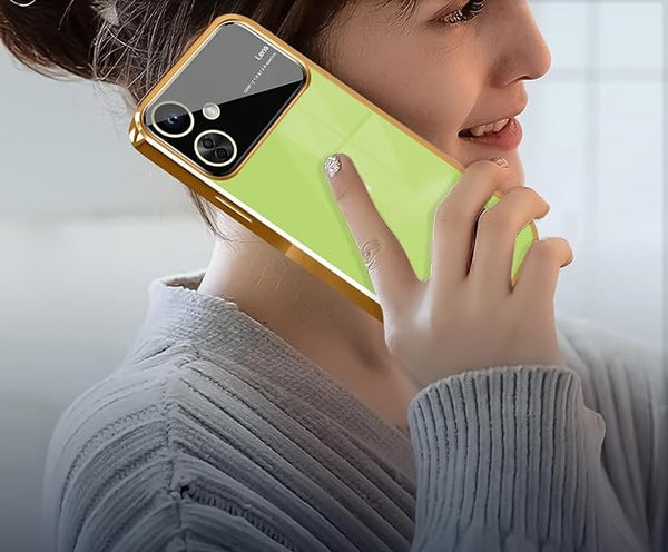 Luxury Plating Gold Camera Protection Transparent Case for Oneplus Nord CE 3 Lite - The Hatke