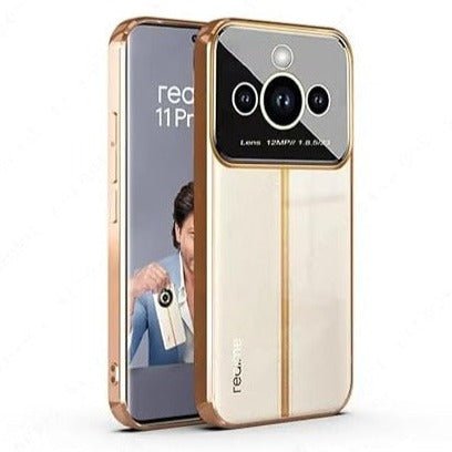 Luxury Plating Gold Camera Protection Transparent Case for Realme 11 pro - The Hatke
