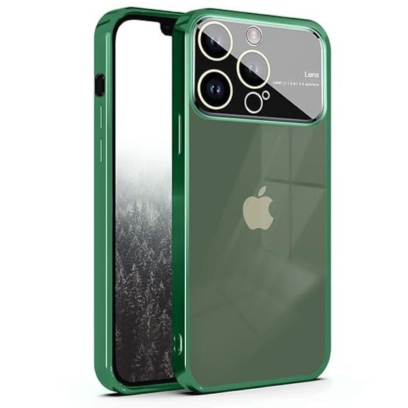 Luxury Plating Green Camera Protection Transparent Case for Apple iphone 13 Pro Max - The Hatke