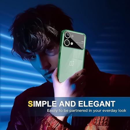 Luxury Plating Green Camera Protection Transparent Case for Oneplus Nord 3 - The Hatke