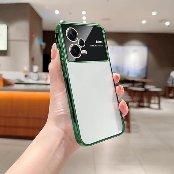Luxury Plating Green Camera Protection Transparent Case for Oneplus Nord CE 2 Lite - The Hatke