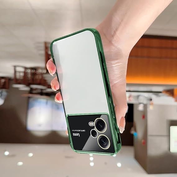Luxury Plating Green Camera Protection Transparent Case for Oneplus Nord CE 2 Lite - The Hatke