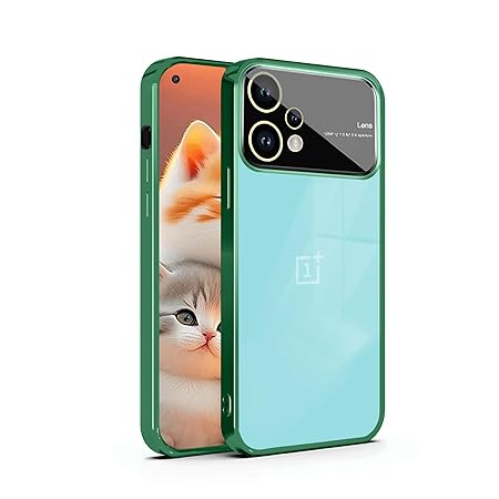 Luxury Plating Green Camera Protection Transparent Case for Oneplus Nord CE 2 Lite - The Hatke