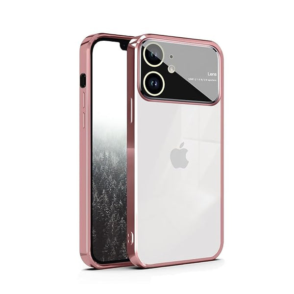 Luxury Plating Pink Camera Protection Transparent Case for Apple iphone 11 - The Hatke