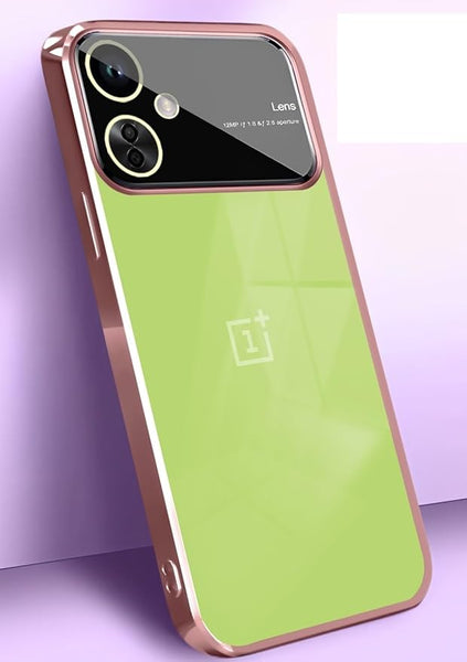 Luxury Plating Pink Camera Protection Transparent Case for Oneplus Nord CE 3 Lite - The Hatke