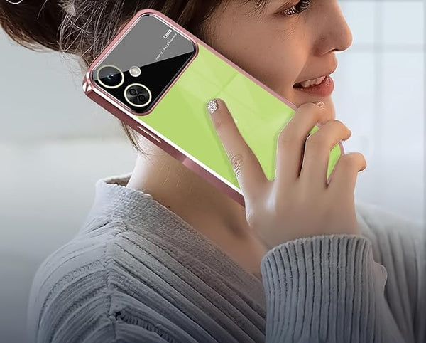 Luxury Plating Pink Camera Protection Transparent Case for Oneplus Nord CE 3 Lite - The Hatke