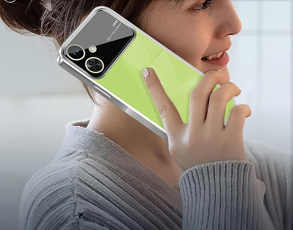 Luxury Plating SIlver Camera Protection Transparent Case for Oneplus Nord CE 3 Lite - The Hatke