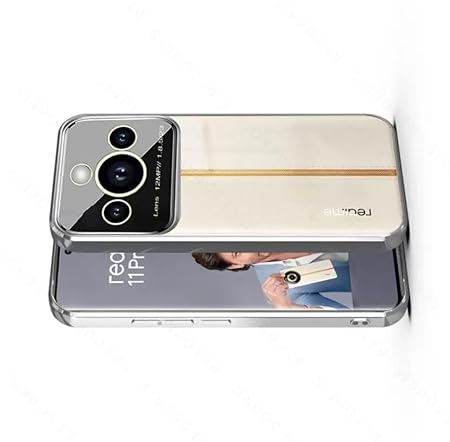 Luxury Plating Silver Camera Protection Transparent Case for Realme 11 pro plus - The Hatke