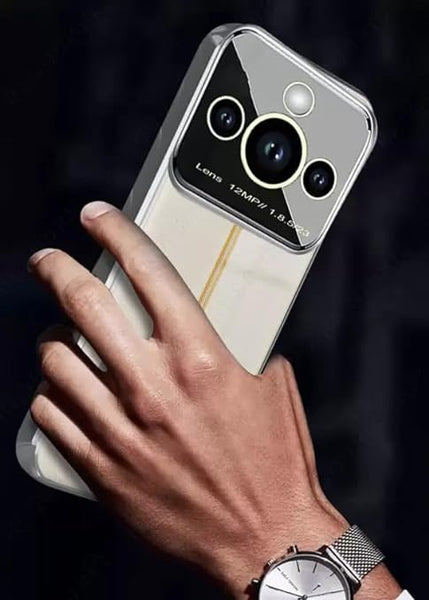 Luxury Plating Silver Camera Protection Transparent Case for Realme 11 pro plus - The Hatke