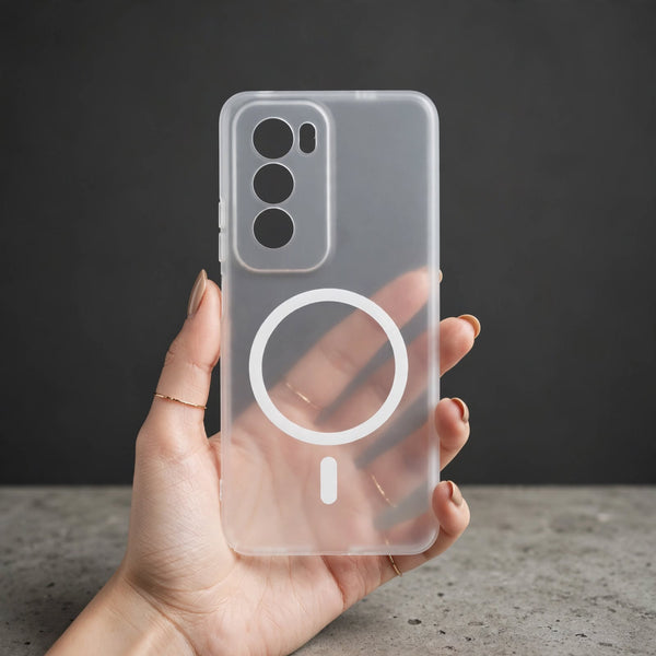 White Paper Matte Magsafe Case for Oppo Reno 12