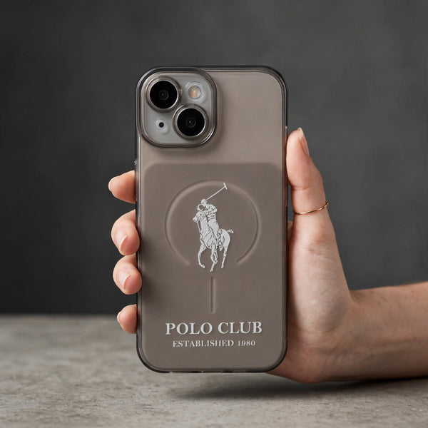 Black POLO WHITE Silicone Case for Apple iphone 15