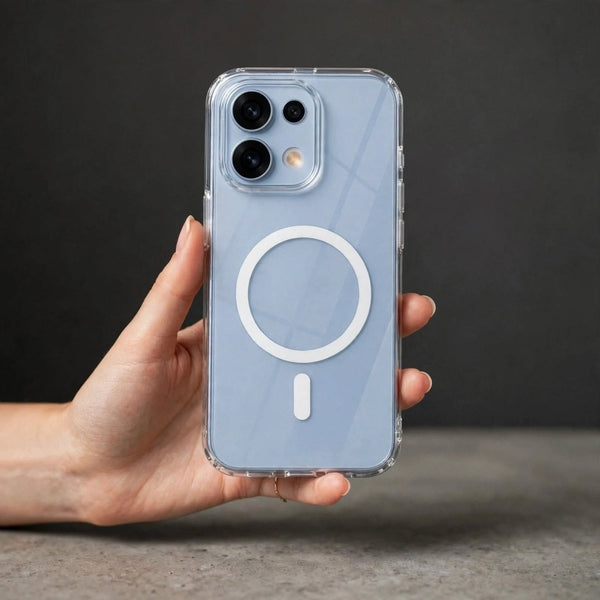 MagSafe Clear Transparent Silicone case for Oppo Reno 16c - The Hatke