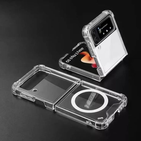 MagSafe Clear Transparent Silicone case for Samsung Galaxy Z FLIP 3 - The Hatke