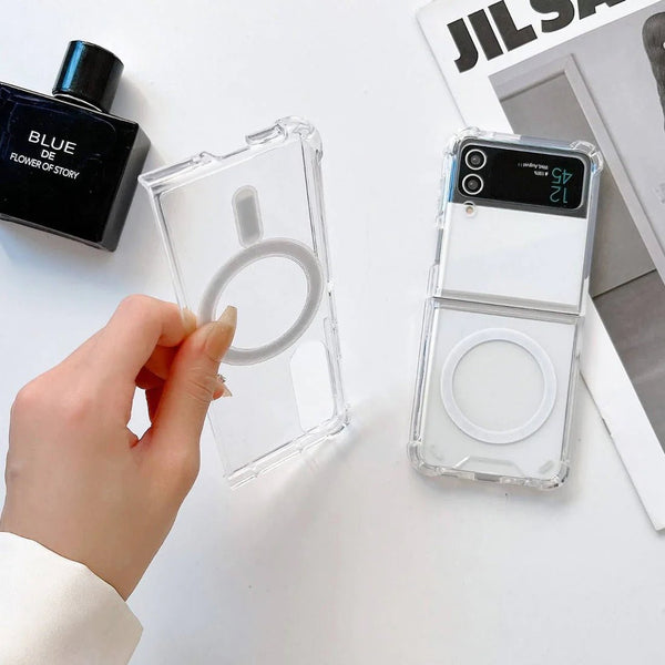 MagSafe Clear Transparent Silicone case for Samsung Galaxy Z FLIP 4 - The Hatke