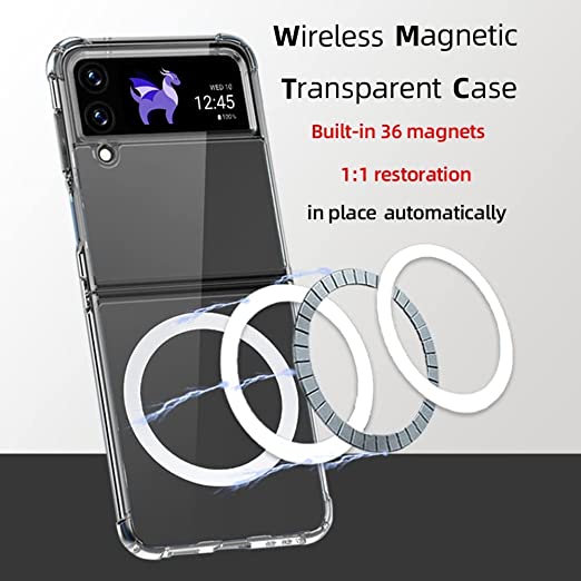 MagSafe Clear Transparent Silicone case for Samsung Galaxy Z FLIP 4 - The Hatke