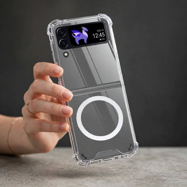 MagSafe Clear Transparent Silicone case for Samsung Galaxy Z FLIP 4 - The Hatke
